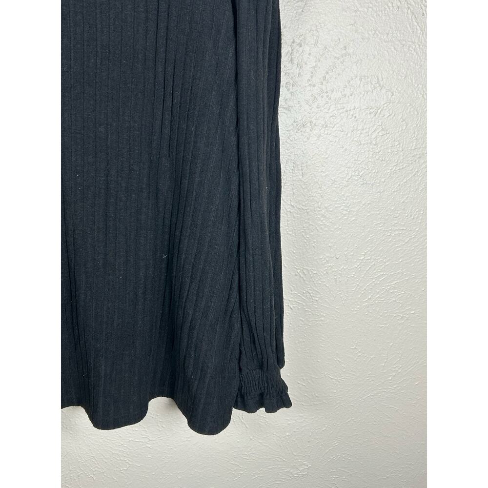 Classic Basic Black Long Sleeve Shirt Women's Size 3XL Whimsy Ribbed Capsule Top - Picture 5 of 9